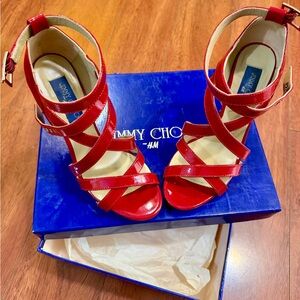 Jimmy Choo Red Strappy Heels